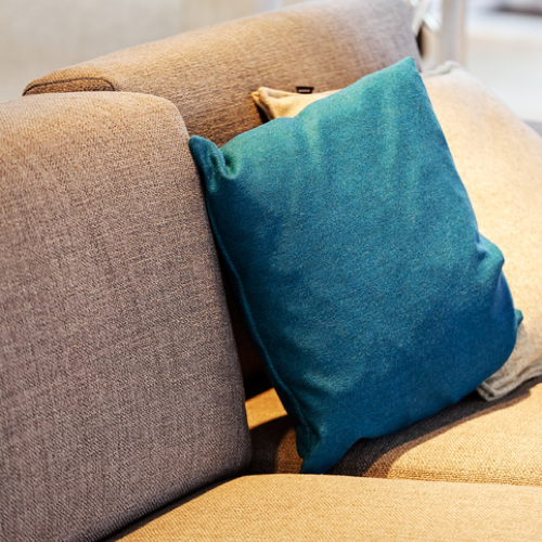 Detail of classic furniture sofa in living room.